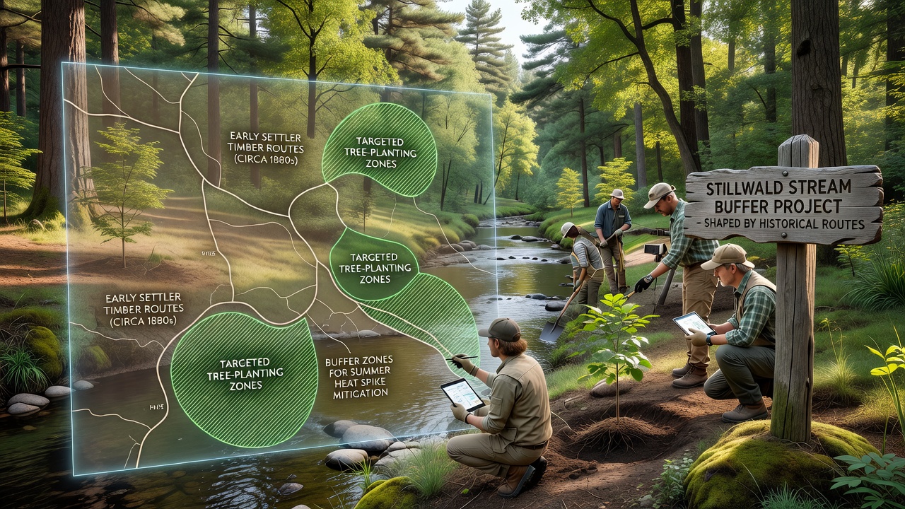 Old Timber Routes from Early Settler Records Guide Targeted Tree Planting Along Stillwald Streams